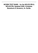 NCSBN TEST BANK - for the NCLEX-RN & NCLEX-PN, Updated 2020, Complete Questions & Answers, A+ Guide