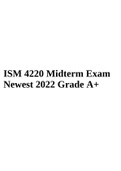 ISM 4220 Midterm Exam Newest 2022 Grade A+.