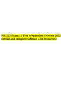 NR 222 Health And Wellness Exam 1 | Test Preparation | Newest 2022 (Detail and complete solution with resources).