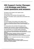 HDI Support Center Manager - 2&period;0 Strategy and Policy exam questions and answers&period;
