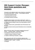 HDI Support Center Manager Quiz Exam questions and answers