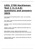 LEGL 2700 Hackleman Test 1 &lpar;1&comma;3&comma;4&comma;6&rpar; questions and answers 2025