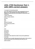 LEGL 2700 Hackleman Test 1 with 100- correct answers