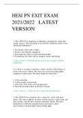 HESI PN EXIT EXAM 2021&sol;2022 LATEST VERSION