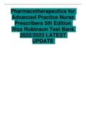 Pharmacotherapeutics for Advanced Practice Nurse Prescribers 5th Edition Woo Robinson Test Bank 2022&sol;2023 LATEST UPDATE 