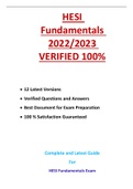 HESI Fundamentals 2022/2023 VERIFIED 100%