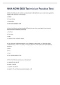NHA NOW EKG Technician Practice Test exam 2022&sol;2023 with 100&percnt; correct answers