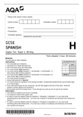 AQA GCSE SPANISH Foundation Tier Paper 4 Writing8698-WH-QP-Spanish-G-17Jun22