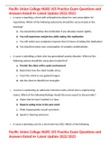 Pacific Union College NURS 105 Practice Exam Questions and Answers Rated A&plus; Latest Update 2022&sol;2023