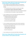 Pacific Union College NURS 105 Practice Exam Questions and Answers Rated A&plus; Latest Update 2022&sol;2023