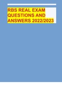 RBS REAL EXAM QUESTIONS AND ANSWERS 2022/2023