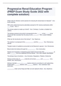 Progressive Renal Education Program &lpar;PREP Exam Study Guide 2022 with complete solution&rpar;