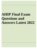 AHIP Final Exam  Questions and  Answers Latest 2022