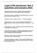 Legal 2700 Hackleman Test 3 questions and answers 2025&period;