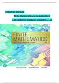 SOLUTION MANUAL Finite Mathematics & Its Applications 13th Edition by Larry J&period; Goldstein&comma;