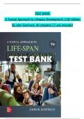 Test Bank for A Topical Approach to Lifespan Development 11th Edition By John Santrock|Complete