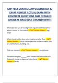 GHP PEST CONTROL APPLICATOR SM-47  EXAM NEWEST ACTUAL EXAM WITH  COMPLETE QUESTIONS AND DETAILED  ANSWERS GRADED A &vert; BRAND NEW&excl;&excl;&excl;
