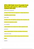 IPMA-HR Public Sector Essentials Exam Questions and Answers&comma; 100&percnt; Correct&vert; Updated 2024-2025