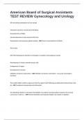 American Board of Surgical Assistants TEST REVIEW Gynecology and Urology