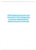 D185 Designing Curriculum and  Instruction II Task 4 &lpar;Supporting  Curriculum Implementation&rpar;  Western Governors University 