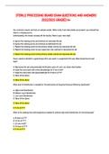 STERILE PROCESSING BOARD EXAM QUESTIONS AND ANSWERS 2022&sol;2023 GRADED A&plus;