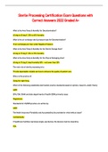 Sterile Processing Certification Exam Questions with Correct Answers 2022 Graded A&plus;