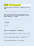QMED Safety Homework 1 &vert; 75 Questions with 100&percnt; Correct Answers &vert; Updated & Verified