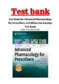 Test Bank for Advanced Pharmacology for Prescribers 1st Edition Luu Kayingo ISBN:978-0826195463|Test Bank |Complete Guide A+
