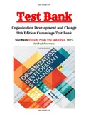 Organization Development and Change 11th Edition Cummings Test Bank with Question and Answers, From Chapter 1 to 21