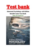 Abnormal Psychology 11th Edition Ronald Comer Test Bank ISBN:978-1319190729|Complete Guide A+