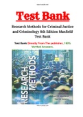 Research Methods for Criminal Justice and Criminology 8th Edition Maxfield Test Bank