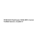 NURS 6531 Advanced Pharmacology Final Exam 2 With 100% Correct Verified Answers | Graded A+.
