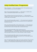 Unity Certified User&colon; Programmer &vert; 60 Questions with 100&percnt; Correct Answers &vert; Updated & Verified