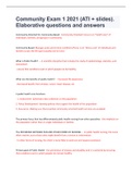 Community Exam 1 2021 &lpar;ATI &plus; slides&rpar;&period; Elaborative questions and answers