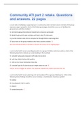 Community ATI part 2 retake&period; Questions and answers&period; 22 pages