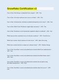 Snowflake Certification v2 &vert; 250 Questions with 100&percnt; Correct Answers &vert; Updated & Verified &vert; 46 Pages
