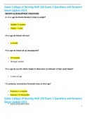 Galen College of Nursing NUR 230 Exam 3 Questions and Answers latest Update 2022