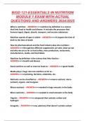 BIOD 121-ESSENTIALS IN NUTRITION MODULE 1 EXAM WITH ACTUAL QUESTIONS AND ANSWERS 2024&sol;2025