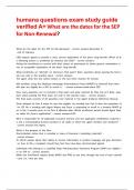 humana questions exam study guide verified A&plus; What are the dates for the SEP for Non-Renewal