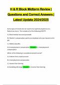 H & R Block Midterm Review &vert; Questions and Correct Answers &vert; Latest Update 2024&sol;2025