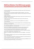 WellCare Mastery Test 2024 exam questions and answers correct and verified 100&percnt;