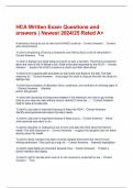 HCA Written Exam Questions and answers &vert; Newest 2024&sol;25 Rated A&plus;