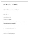 Community exam 1 practice questions&comma;&comma;Community Health Nursing Chapter 2&comma;&comma;Community Nursing Exam 1&comma;&comma;Community Test 1 - Test Bank