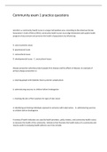 Community exam 1 practice questions