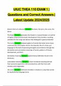UIUC THEA 110 EXAM 1 &vert; Questions and Correct Answers &vert; Latest Update 2024&sol;2025