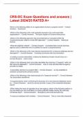 CRS-DC Exam Questions and answers &vert; Latest 2024&sol;25 RATED A&plus; 
