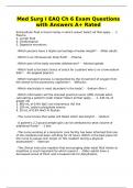 Med Surg I EAQ Ch 6 Exam Questions with Answers A&plus; Rated