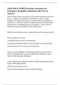 AWR-160-W WMD&sol;Terrorism Awareness for Emergency Responders Questions with Correct Answers