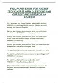 FULL PAPER EXAM  FOR HAZMAT TECH COURSE WITH QUESTIONS AND CORRECT ANSWERS&lbrack;FOR A&plus; GRADES&rsqb;