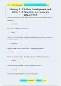 Nursing 2113&colon; Gen Development and  Infant 1-3 Questions and Answers  2024&sol;2025
